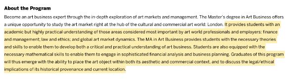 蘇富比敦校區(qū)Art business專業(yè)